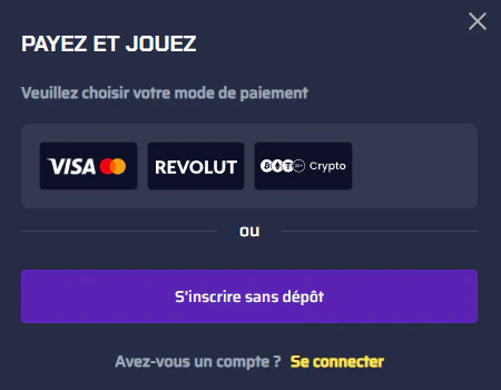 Méthodes de paiement disponibles sur Betory